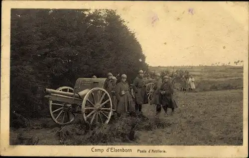 Ak Elsenborn Bütgenbach Wallonien Lüttich, Camp, Poste d'Artillerie