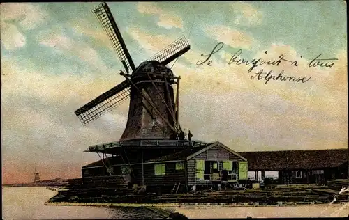 Ak Zaandam Zaanstad Nordholland, Houtzaagmolen