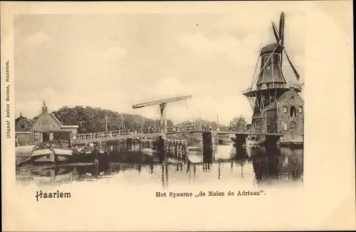 Ak Haarlem Nordholland Niederlande, Het Square de Molen de Adriaan