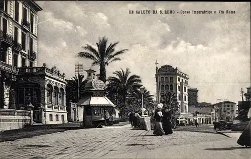 Ak San Remo Ligurien, Corso Imperatrice e Via Roma