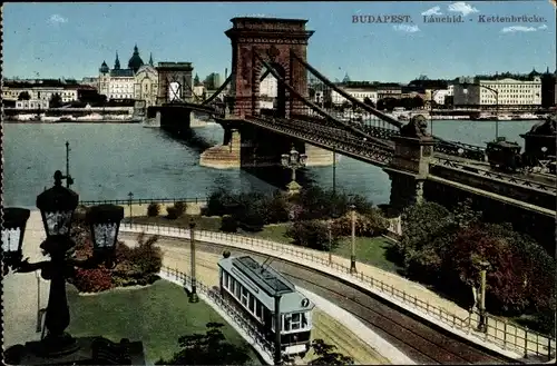 Ak Budapest Ungarn, Kettenbrücke