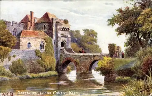 Ak Leeds Yorkshire England, Gatehouse, Leeds Castle