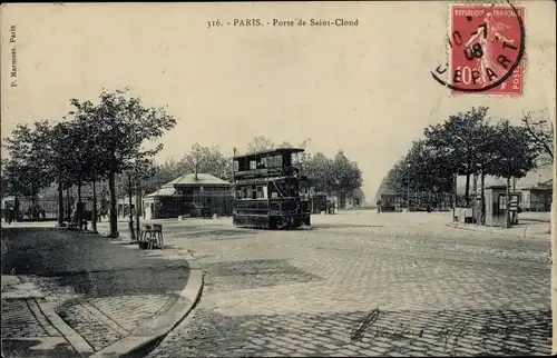 Ak Paris XVI. Arrondissement Passy, Porte de Saint Cloud