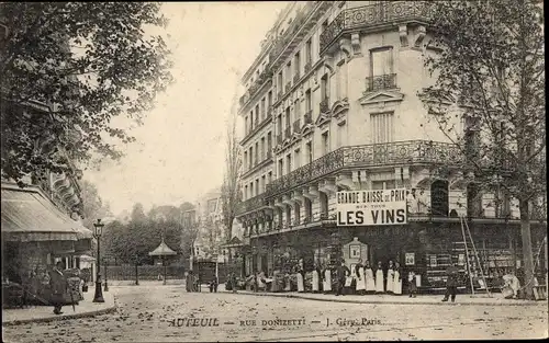 Ak Paris XVI. Arrondissement Passy, Auteuil, Rue Donizetti
