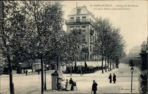Ak Paris XVI. Arrondissement Passy, Boulevard Exelmans, pris de la Station Auteuil-Ceinture