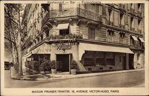 Ak Paris XVI. Arrondissement Passy, Maison Prunier-Traktir, Avenue Victor Hugo, 16