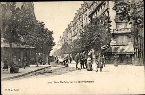 Ak Paris XVIII. Arrondissement Buttes-Montmartre, Rue Caulaincourt