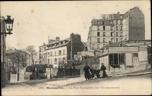 Ak Paris XVIII. Arrondissement Buttes-Montmartre, La Rue Ravignan