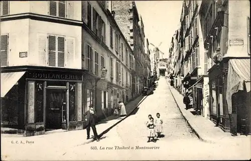 Ak Paris XVIII. Arrondissement Buttes-Montmartre, La Rue Tholoze