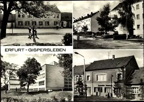 Ak Gispersleben Erfurt Thüringen, Gaststätte, Schule, Straßenpartie, Wohnhäuser