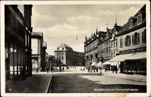 Ak Zweibrücken in der Pfalz, Hauptstraße