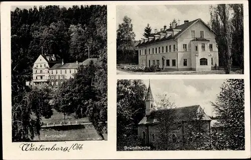Ak Wartenberg in Oberbayern, Kuranstalt, Bründlkirche, Bründlhof