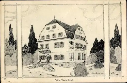 Künstler Ak Bad Elster im Vogtland, Villa Wahnfried