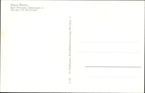 Ak Bad Wiessee in Oberbayern, Haus Diana, Außen- u. Innen, Panorama, See, Berge, Setzbergstraße 4