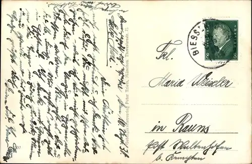 Ak Biessenhofen im Allgäu, Straßenpartie, Kirche, Wohnhäuser