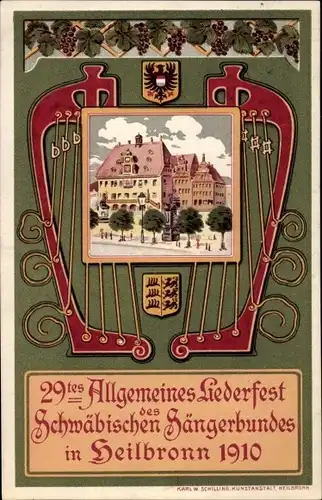 Ak Heilbronn am Neckar, 29. Allgem. Liederfest des Schwäb. Sängerbundes 1910