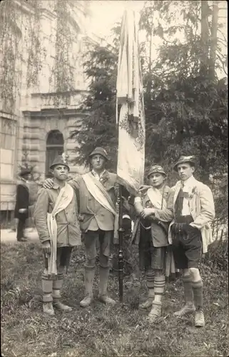 Foto Ak Göggingen Augsburg in Schwaben, Erinnerung an Fahnenweihe 1925