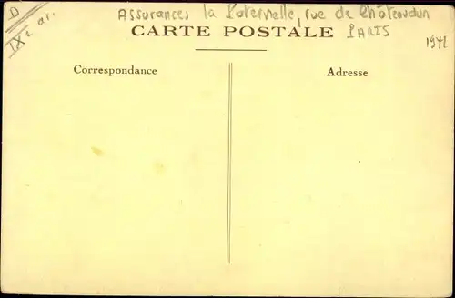 Ak Paris IX. Arrondissement Opéra, Trinite, Provence, Regional, Assurances la Poternelle