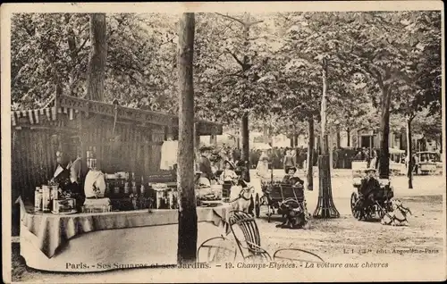 Ak Paris VIII. Arrondissement Élysée, Champs Elysees, La voiture aux chevres