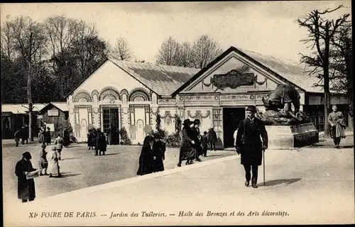Ak Paris XI. Arrondissement Popincourt, Jardin des Tuileries, Halles des Bronzes et des Arts