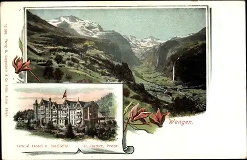 Ak Wengen Kanton Bern, Grand Hotel und National