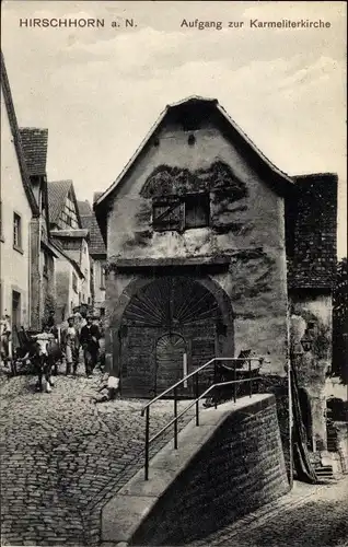 Ak Hirschhorn am Neckar Hessen, Aufgang zur Karmeliterkirche