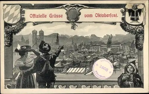 Ganzsachen Ak München Bayern, Oktoberfest 1905
