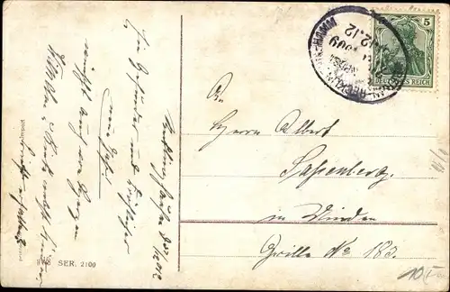 Präge Ak Glückwunsch Neujahr, Schwalbe mit Geldschein