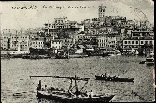 Ak Konstantinopel Istanbul Türkei, Vue de Fera et de Galata