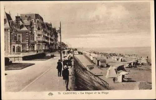 Ak Cabourg Calvados, La Digue, La Plage