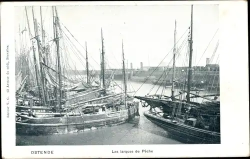 Ak Oostende Ostende Westflandern, Les larques de Peche