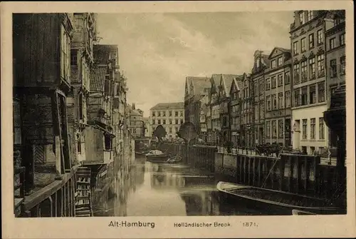 Ak Hamburg Mitte, Holländischer Brook, Wasserpartie