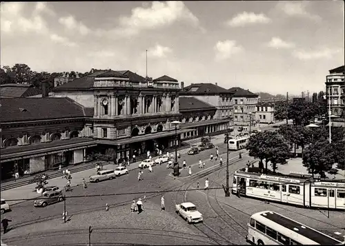 Ak Mainz am Rhein, Hauptbahnhof, Verkehr, Straßenbahn