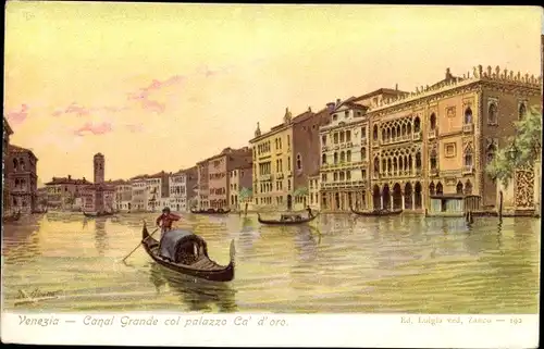 Künstler Ak Venezia Venedig Veneto, Canal Grande col palazzo Ca' d'oro