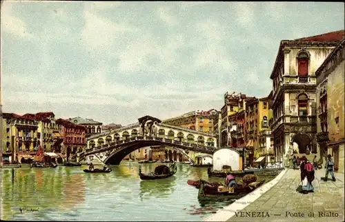 Künstler Ak Venezia Venedig Veneto, Ponte di Rialto