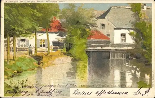 Künstler Ak Bruxelles Brüssel, La Senne a la Petite Ile