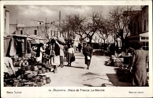 Ak Bizerte Tunesien, Place de France, Le Marche