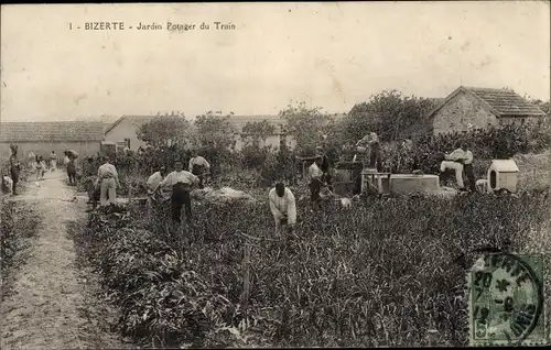 Ak Bizerte Tunesien, Jardin Potager du Train