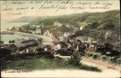 Ak St. Aubins Bay Jersey Kanalinseln, Totalansicht