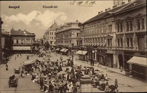 Ak Segedin Szeged Ungarn, Klauzal ter, Platz