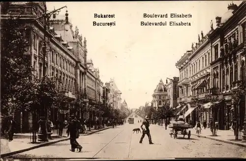 Ak București Bukarest Rumänien, Boulevard Elisabeth