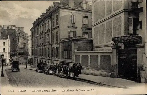 Ak Paris XVI. Arrondissement Passy, La Rue Georges Bizet, La Maison de Sante