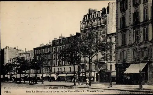 Ak Paris XVI. Arrondissement Passy, Rue Le Marois prise Avenue de Versailles