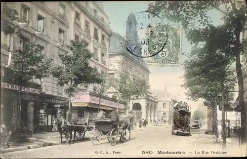 Ak Paris XVIII. Arrondissement Buttes-Montmartre, La Rue Ordener