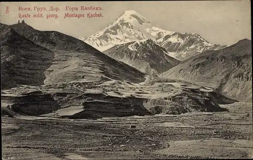 Ak Georgien, Route milit. georg. Montagne Kasbek