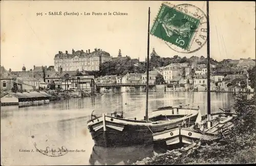 Ak Sablé sur Sarthe, Les Ponts, Le Chateau