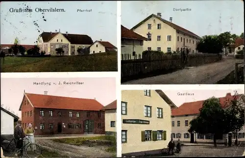 Ak Obervilslern Vilslern Velden an der Vils Niederbayern, Gasthaus, Handlung, Pfarrhof