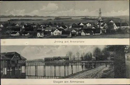 Ak Inning und Stegen am Ammersee Oberbayern, Ortsansichten