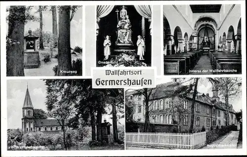 Ak Germershausen Niedersachsen, Kreuzweg, Gnadenbild, Wallfahrtskirche, Inneres, Augustinerkloster