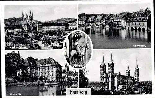 Ak Bamberg in Oberfranken, Gesamtansicht, Kleinvenedig, Concordia, Dom